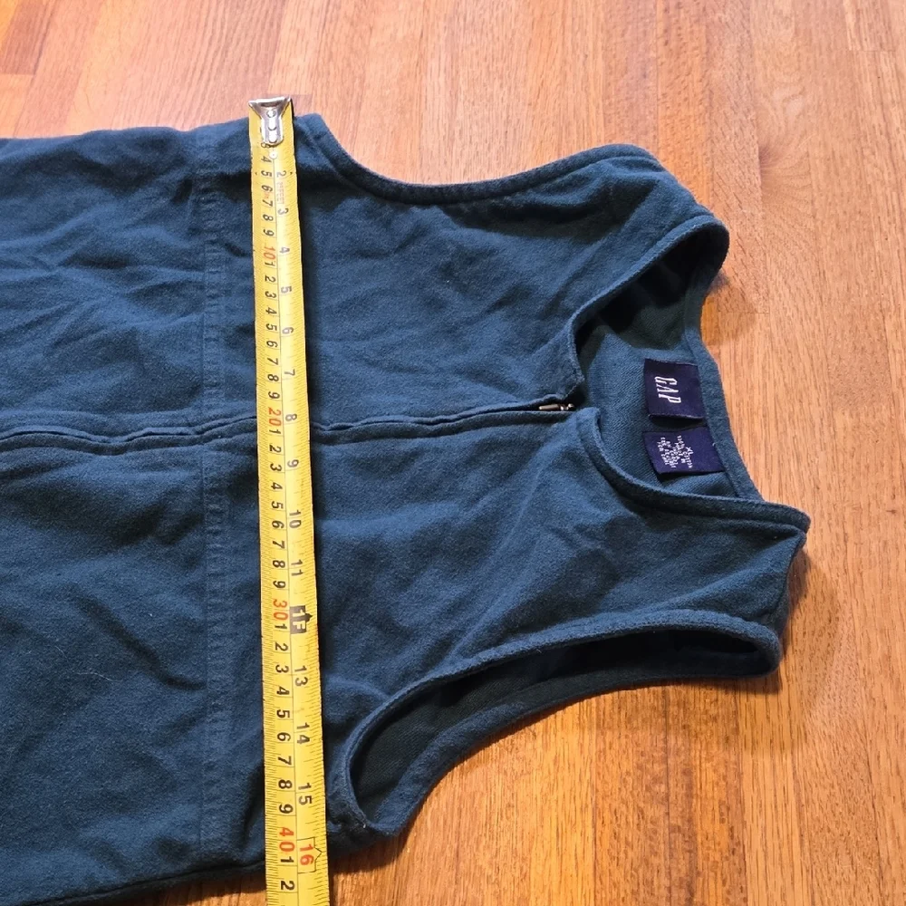 GAP Girls XL Dark Teal Cotton Front Full Zip Sleeveless Pocket Jumper Dress‎